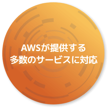 AWSが提供する​
				多数のサービスに対応